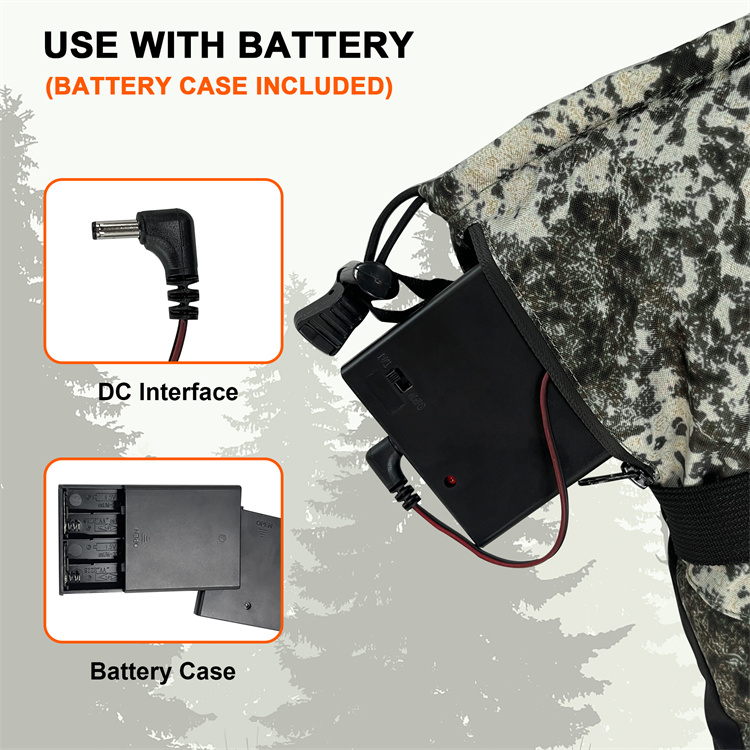 Custom Hand Warmer Camouflage Heated Gloves for Cycling Skiing