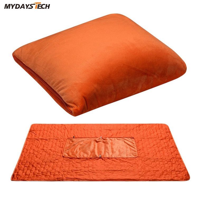 Heated Pillow Blanket 2 in 1 Blanket Zips Into A Pillow MTECB008