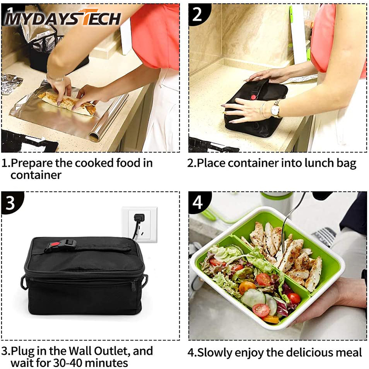 Portable Food Warmer Tote Lunch Bag Food Delivery Bag Heater Lunch Box for  Officetravel - China Portable Oven and Lunch Bag price