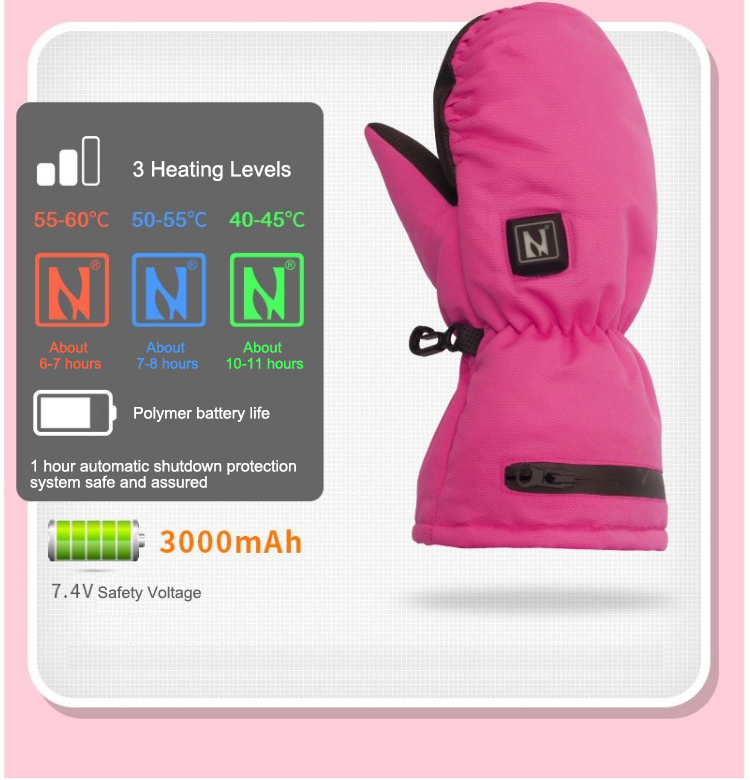 Winter Ski Warm Heated Gloves for Kids Mittens Supplier MTECG010