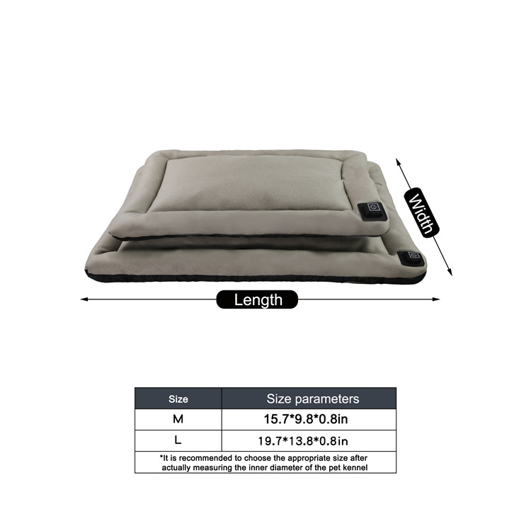 Custom Electric Heated Dog Cat Pad Temperature Adjustable Pet Bed