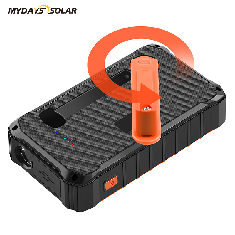 12000mAh 3 Modes Emergency Flashlight Charger Hand Crank Solar Power Bank MDSW-1014