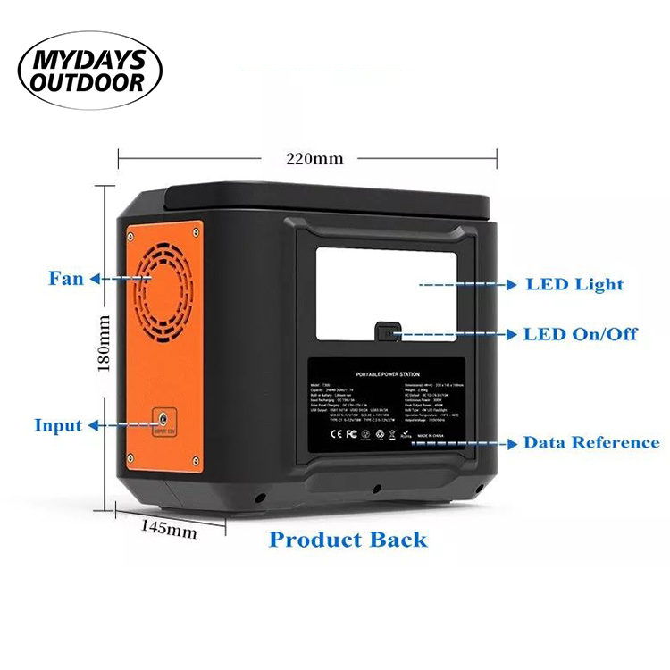 Solar Storage Power 80000mAh with 3 USB output Portable Outdoor Power Station MSO-79