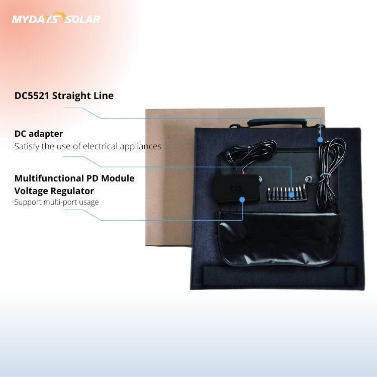 80W Waterproof Foldable 24% High Conversion Efficiency Portable Solar Panel Charger MSO-5